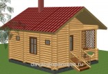 Эскиз бани из сруба 6x8